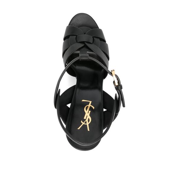 Yves Saint Laurent Tribute Leather Platform Sandals Heels - 7 - Picture 3 of 5